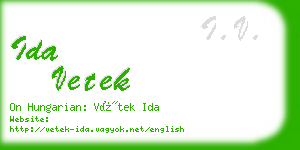 ida vetek business card